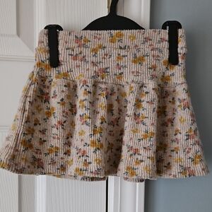 Zara Floral Soft Touch Textured Floral Skirt - Cream and Yellow